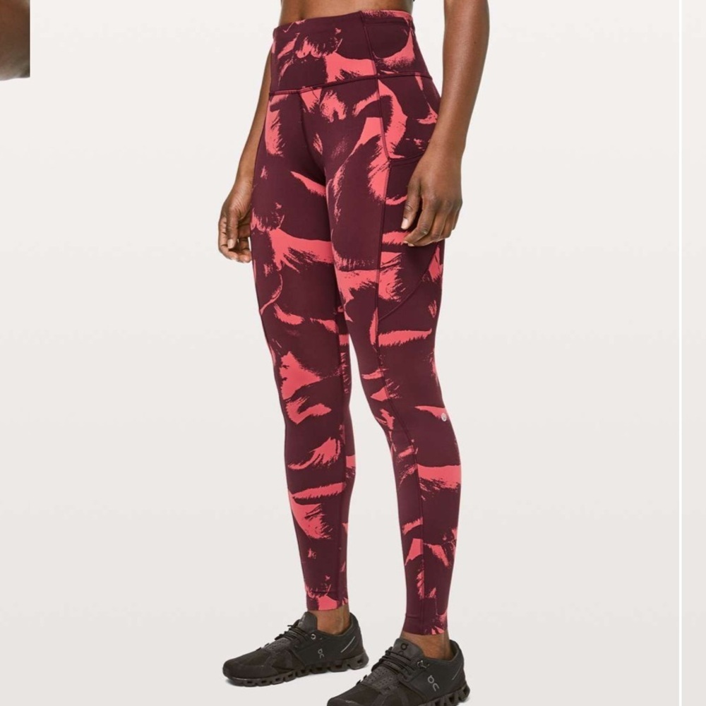 Lululemon Fast & Free Full Length Tight *Non-Reflective 28" Flower Pop